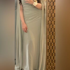 Sheath/Column V-Neck Floor-Length Chiffon Evening Dress With Pleated